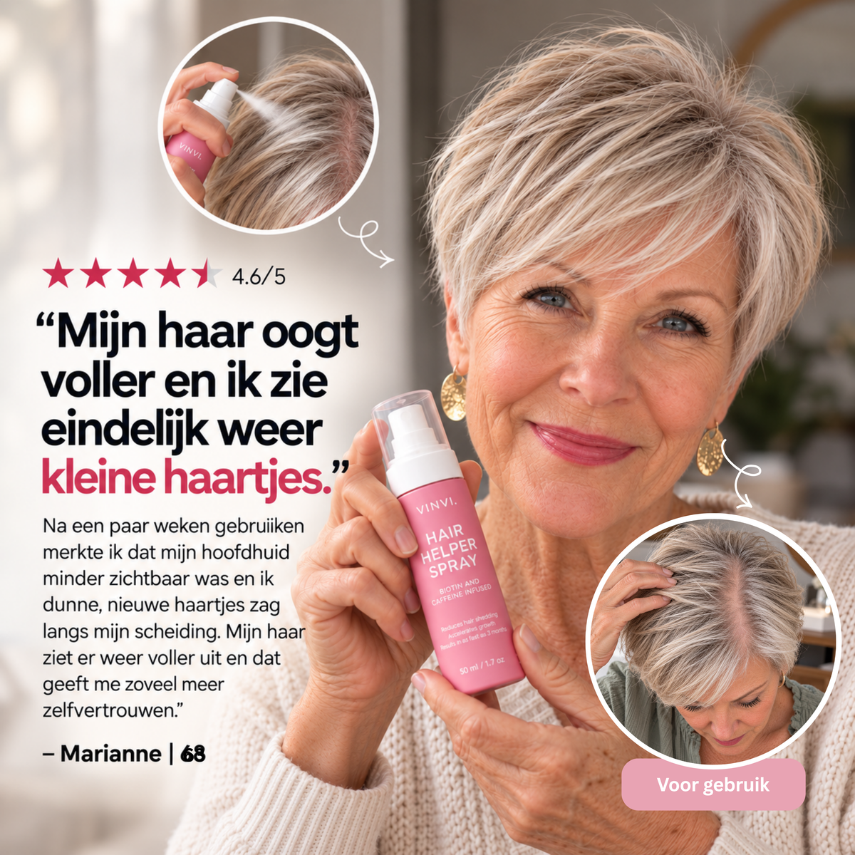 VINVI Hair Growth Spray | Specially developed for the mature scalp after menopause